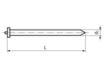 Technical drawing with dimensions of FASTEKS® WELKO KN2211 - Insulation nails tip ignition