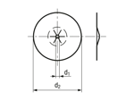 Technical drawing with dimensions of FASTEKS® WELKO KN6212 - Insulation clips tip ignition, flat