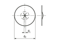 Technical drawing with dimensions of FASTEKS® WELKO KN6712 - Insulation clips tip ignition, flat