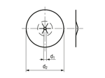 Technical drawing with dimensions of FASTEKS® WELKO KN6712 - Insulation clips tip ignition, flat