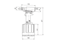 带尺寸的技术图：Huck® 256BT - 液压气动安装工具 用于保持环螺栓 BobTail®