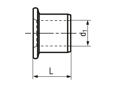 Technical drawing with dimensions of Huck® BobTail® BTC-R - Collars for lockbolts property class 5.8