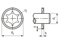 Technical drawing with dimensions of Starlock® HC - Circlips for shafts without groove