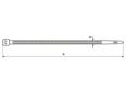 Technical drawing with dimensions of Elematic® Standard - Cable ties