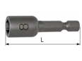 Technical drawing with dimensions of Magnetic inserts 1/4" for hex head screws and nuts