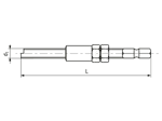 Technical drawing with dimensions of SL - Installation tools for electric and pneumatic screwdriver for LOCKFIL®+ wire threaded inserts with tang