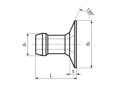 Technical drawing with dimensions of AVDEL® Briv® 1822 - Speed rivets countersunk head