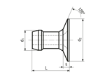 带尺寸的技术图：AVDEL® Briv® 1822 - 快速铆钉 沉头