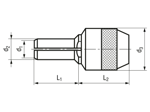 Technical drawing with dimensions of AVDEL® - Standard nose piece flat head style for speed rivets