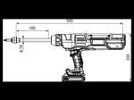 Technical drawing with dimensions of STANLEY® Assembly Technologies SB25PT-05 - Battery-Powered Rivet Tool for speed rivets