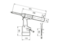 Technical drawing with dimensions of AVDEL® 7537 - Hydropneumatic rivet tool for speed rivets