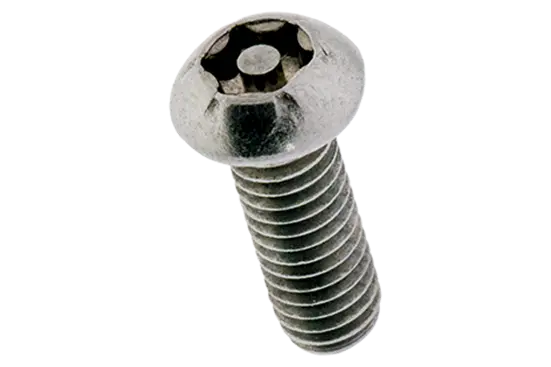 BN 33021 | Hexalobular (6 Lobe) socket tamper proof button head cap screws with center pin