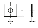 带尺寸的技术图：方垫圈 用于木结构