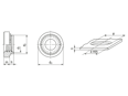 Technical drawing with dimensions of PEM® SMPP - Miniatur self-clinching nuts for metallic materials