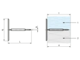 Technical drawing with dimensions of FASTEKS® WELKO KN2120 - Cupped head pins with insulation tip ignition