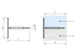 Technical drawing with dimensions of FASTEKS® WELKO KN2120 - Cupped head pins with insulation tip ignition