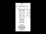 带尺寸的技术图：Camloc® 15F - 插座