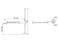 Technical drawing with dimensions of LQ25 - Linear-Quick balance arm for electric and pneumatic screwdrivers