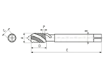 Technical drawing with dimensions of GH - Machine taps for blind hole thread for FILTEC®+ / LOCKFIL®+ / KATO® wire threaded inserts