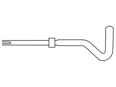 Technical drawing with dimensions of Hand installation tools for FILTEC®+ / LOCKFIL®+ wire threaded inserts with tang