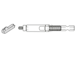 带尺寸的技术图：KATO® 2CT10F - 安装工具 用于电动和气动螺丝起子 用于 KATO®带自由连续螺纹的无尾钢丝螺套