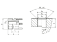 Technical drawing with dimensions of KEENSERTS® KNML - Threaded inserts with locking kees light duty, with self-locking thread
