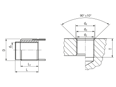 Technical drawing with dimensions of KEENSERTS® KNCML - Threaded inserts with locking kees miniature, with self-locking thread