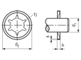 带尺寸的技术图：Starlock® S - 卡簧 用于米制圆形无盖轴杆