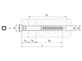 Technical drawing with dimensions of Tecfi YZ31 - Hammer drive anchors with round collar and countersunk head nail screw