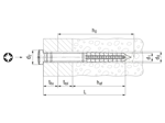 Technical drawing with dimensions of Tecfi YZ31 - Hammer drive anchors with round collar and countersunk head nail screw