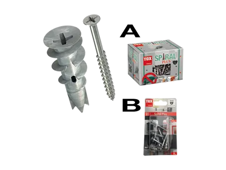 产品图片：TOX Spiral Plus 37-4 S - 石膏板膨胀螺栓 带沉头螺钉