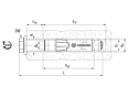Technical drawing with dimensions of Tecfi HVE01 - Heavy duty anchors with washer and hex head screw