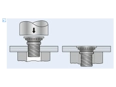 Assembly illustration for PEM® FHS - Self-clinching threaded studs with UNF thread, for metallic materials