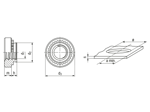 Technical drawing with dimensions of PEM® S/SS/H - Self-clinching nuts with UNF thread, for metallic materials