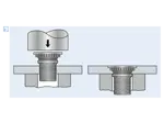Assembly illustration for PEM® FH - Self-clinching threaded studs with UNF thread, for metallic materials