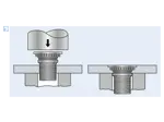 Assembly illustration for PEM® FHA - Self-clinching threaded studs with UNC thread, for metallic materials