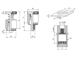 Technical drawing with dimensions of PEM® PFK - Self-clinching captive panel screws with slotted head, UNC thread, for PC boards and other plastics