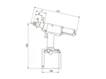 Technical drawing with dimensions of POP® PNT1000L-PC - Hydropneumatic setting tool