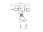 Technical drawing with dimensions of POP® ProSert® XTN20 - Hydropneumatic setting tool