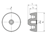 Technical drawing with dimensions of MM WELDING® LiteWWeight® zEPP Self-Tapping - Fastener for ultrasonic welding for plastic screw connection for EPP