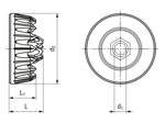 带尺寸的技术图：MM WELDING® LiteWWeight® zEPP Metric - 超声波焊接紧固件 带金属螺纹嵌件用于EPP螺钉连接