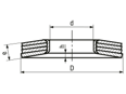 Technical drawing with dimensions of TREP® 4L - Disc spring assemblies