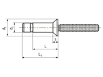 Technical drawing with dimensions of Huck® Magna-Lok® MGL100-R - Blind rivets high strength countersunk head