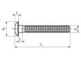 Technical drawing with dimensions of Huck® Magna-Grip® MGPT-E - Lockbolts dome head