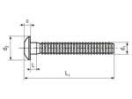 Technical drawing with dimensions of Huck® Magna-Grip® MGPT-E - Lockbolts dome head