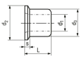 Technical drawing with dimensions of Huck® Magna-Grip® MGC-F - Collars with flange for lockbolts MGP