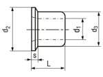 Technical drawing with dimensions of Huck® Magna-Grip® MGC-F - Collars with flange for lockbolts MGP