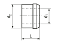 Technical drawing with dimensions of Huck® C6L® 2LC-R - Collars for lockbolts C6L®