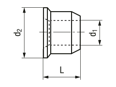 Technical drawing with dimensions of Huck® C6L®/C50L® 3LC-2R - Collars with flange for lockbolts C6L® / C50L®