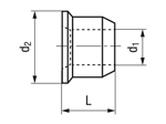 Technical drawing with dimensions of Huck® C6L®/C50L® 3LC-2R - Collars with flange for lockbolts C6L® / C50L®